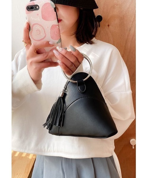 Ritzy(リッツィー)の「大人カジュアル リングハンドル 三角ミニハンドバック(ハンドバッグ・レディース・ホワイト/ブラック/ブラウン/ボルドー/キャメル/グリーン・FREE)」の21枚目の写真