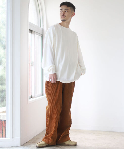 BEAMS（ビームス）の「BEAMS / ウォッシャブル ウール ロングスリーブ Tシャツ（Tシャツ/カットソー・メンズ・オフホワイト/ライトブラック・SMALL/MEDIUM/LARGE/X-LARGE）」の7枚目の写真