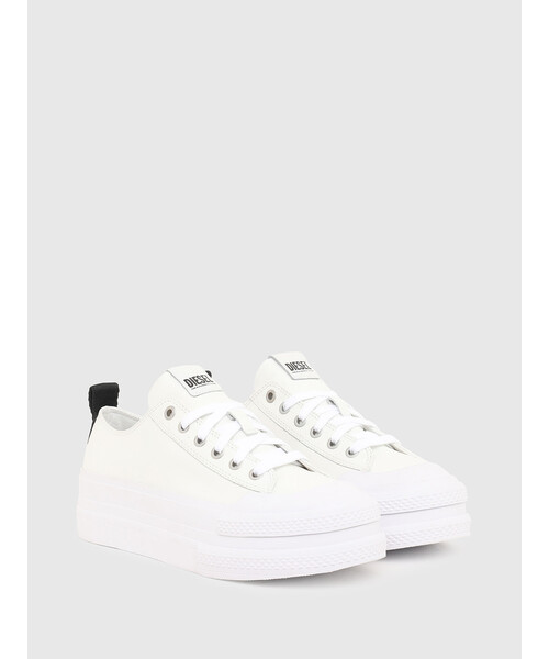 DIESEL（ディーゼル）の「レディース Wソール レザー スニーカー（スニーカー・レディース・ホワイト/ブラック・38/37/36/39/35）」の8枚目の写真