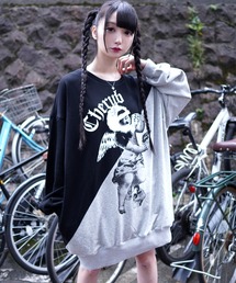 『TRAVAS TOKYO/トラバス トーキョー』Cherub Bi-color PO/オーバーサイズ バイカラープルオーバー スウェットシャツ