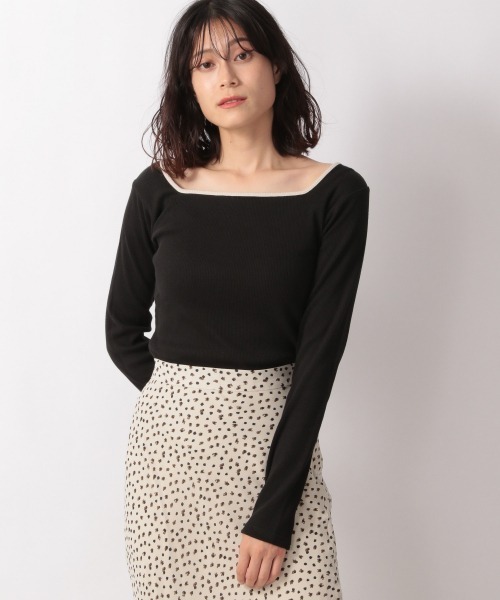 LOWRYS FARM（ローリーズファーム）の「２ＷＡＹパイピングＬＳ＊　214922（Tシャツ/カットソー・レディース・ホワイト/アイボリー/ブラック/オレンジ・FREE）」の4枚目の写真