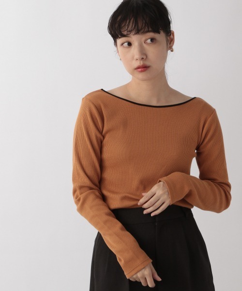 LOWRYS FARM（ローリーズファーム）の「２ＷＡＹパイピングＬＳ＊　214922（Tシャツ/カットソー・レディース・ホワイト/アイボリー/ブラック/オレンジ・FREE）」の8枚目の写真