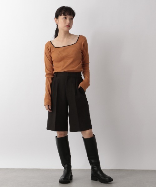 LOWRYS FARM（ローリーズファーム）の「２ＷＡＹパイピングＬＳ＊　214922（Tシャツ/カットソー・レディース・ホワイト/アイボリー/ブラック/オレンジ・FREE）」の9枚目の写真