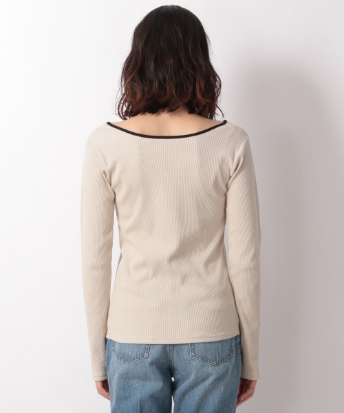 LOWRYS FARM（ローリーズファーム）の「２ＷＡＹパイピングＬＳ＊　214922（Tシャツ/カットソー・レディース・ホワイト/アイボリー/ブラック/オレンジ・FREE）」の11枚目の写真