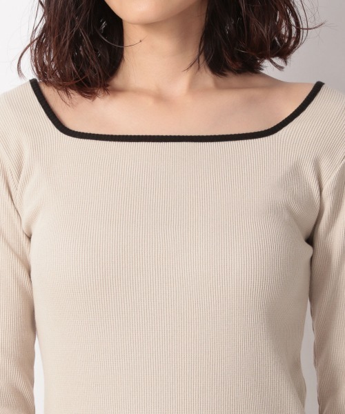 LOWRYS FARM（ローリーズファーム）の「２ＷＡＹパイピングＬＳ＊　214922（Tシャツ/カットソー・レディース・ホワイト/アイボリー/ブラック/オレンジ・FREE）」の12枚目の写真