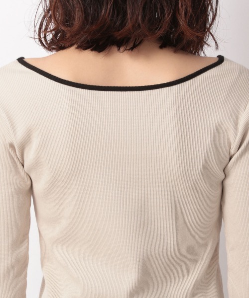 LOWRYS FARM（ローリーズファーム）の「２ＷＡＹパイピングＬＳ＊　214922（Tシャツ/カットソー・レディース・ホワイト/アイボリー/ブラック/オレンジ・FREE）」の15枚目の写真