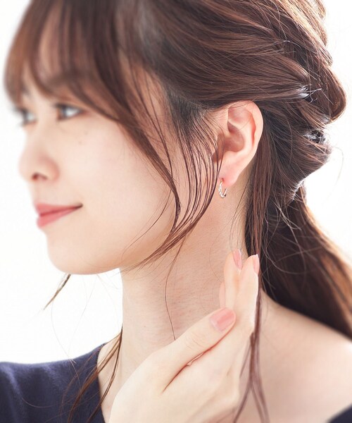 COCOSHNIK K10カット丸線 フープピアス（中） K10カット丸線 フープピアス（中）（ピアス） | COCOSHNIK