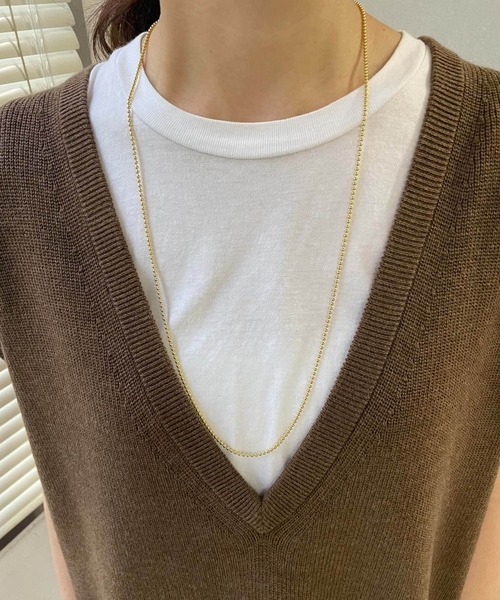 URBAN RESEARCH DOORS(アーバンリサーチドアーズ)の「SILVER925ボールチェーンロングネックレス(ネックレス・レディース・ゴールド/シルバー・ONE)」の1枚目の写真