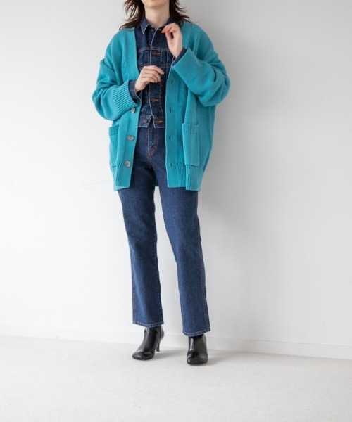 yuw（ユウ）の「UNISEX BIG CARDIGAN　217881（カーディガン/ボレロ・レディース・アイボリー/ブラック/ブルー/ピンク・FREE）」の15枚目の写真