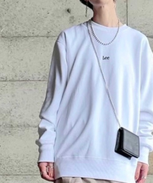 Lee（リー）の「【Lee】裏ボアクルースウェット（スウェット・メンズ・ホワイト/ピンク/グリーン・M/L/XL）」の2枚目の写真