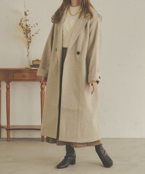 Ambre Neige（アンブルネージュ）の「オーバーコート／【WEB/EC限定商品】（チェスターコート・レディース・ダークブラウン/マスタード/ライトベージュ・FREE）」の22枚目の写真