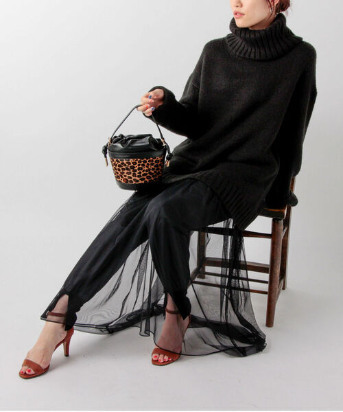 Torrazzo Donna（トラッゾドンナ）の「【TORRAZZO DONNA/ トラッゾドンナ】ニット×チュール2WAYワンピース（ワンピース・レディース・ブラック/ベージュ/オフホワイト・38）」の3枚目の写真