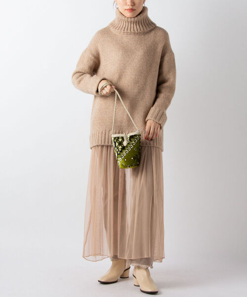 Torrazzo Donna（トラッゾドンナ）の「【TORRAZZO DONNA/ トラッゾドンナ】ニット×チュール2WAYワンピース（ワンピース・レディース・ブラック/ベージュ/オフホワイト・38）」の6枚目の写真
