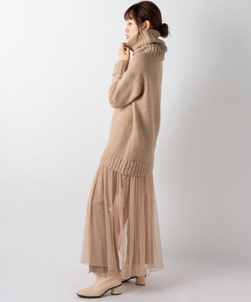 Torrazzo Donna（トラッゾドンナ）の「【TORRAZZO DONNA/ トラッゾドンナ】ニット×チュール2WAYワンピース（ワンピース・レディース・ブラック/ベージュ/オフホワイト・38）」の15枚目の写真