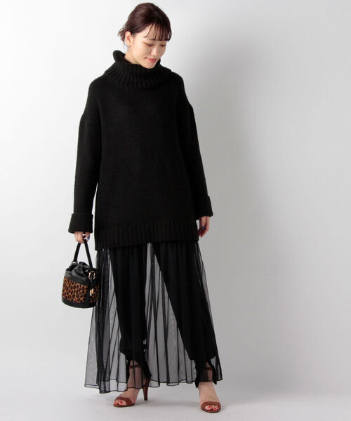 Torrazzo Donna（トラッゾドンナ）の「【TORRAZZO DONNA/ トラッゾドンナ】ニット×チュール2WAYワンピース（ワンピース・レディース・ブラック/ベージュ/オフホワイト・38）」の13枚目の写真