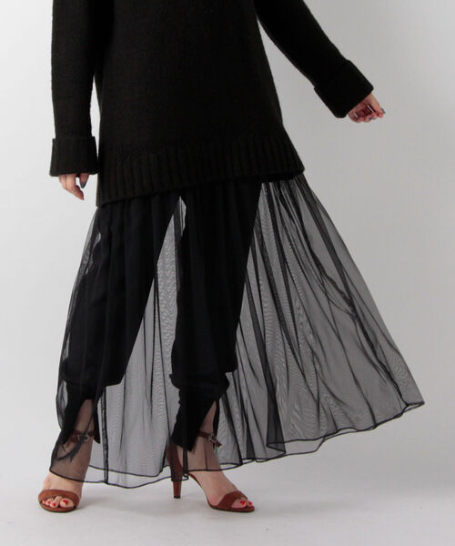 Torrazzo Donna（トラッゾドンナ）の「【TORRAZZO DONNA/ トラッゾドンナ】ニット×チュール2WAYワンピース（ワンピース・レディース・ブラック/ベージュ/オフホワイト・38）」の21枚目の写真