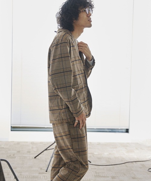 CPCM（シーピーシーエム）の「テーラードセットアップ（テーラードジャケット・メンズ・グレイッシュベージュ/チャコールグレー/ブラック/ブラウン・LARGE/MEDIUM）」の3枚目の写真