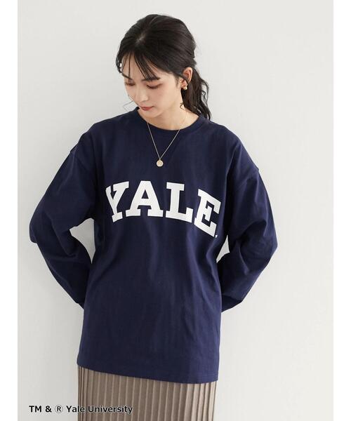 SEVENDAYS=SUNDAY(セブンデイズサンデイ)の「YALE ガゼット付きロンTEE *◇(Tシャツ/カットソー・レディース・ネイビー/オフホワイト/グレイッシュベージュ・S/M/L)」の18枚目の写真