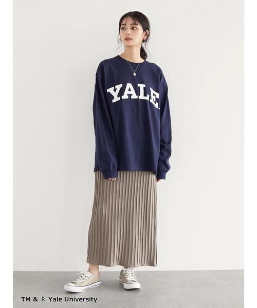 SEVENDAYS=SUNDAY(セブンデイズサンデイ)の「YALE ガゼット付きロンTEE *◇(Tシャツ/カットソー・レディース・ネイビー/オフホワイト/グレイッシュベージュ・S/M/L)」の20枚目の写真
