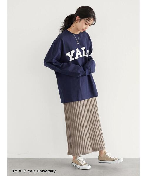 SEVENDAYS=SUNDAY(セブンデイズサンデイ)の「YALE ガゼット付きロンTEE *◇(Tシャツ/カットソー・レディース・ネイビー/オフホワイト/グレイッシュベージュ・S/M/L)」の21枚目の写真