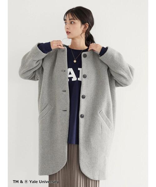 SEVENDAYS=SUNDAY(セブンデイズサンデイ)の「YALE ガゼット付きロンTEE *◇(Tシャツ/カットソー・レディース・ネイビー/オフホワイト/グレイッシュベージュ・S/M/L)」の22枚目の写真