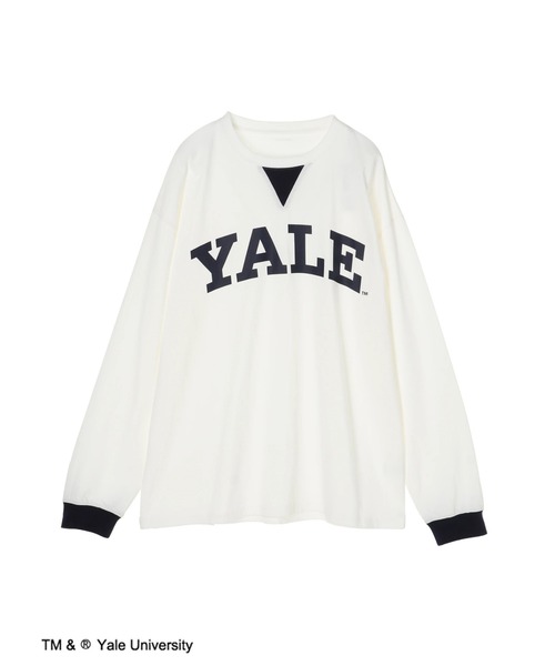 SEVENDAYS=SUNDAY(セブンデイズサンデイ)の「YALE ガゼット付きロンTEE *◇(Tシャツ/カットソー・レディース・ネイビー/オフホワイト/グレイッシュベージュ・S/M/L)」の11枚目の写真