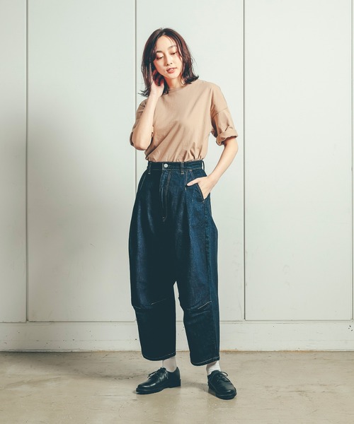 SETTO(セット)の「OVER T:オーバーTシャツ(抗菌防臭加工)(Tシャツ/カットソー・レディース・ベージュ・S/M/L/XS)」の5枚目の写真