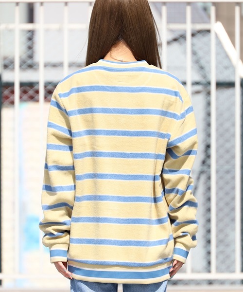 RIPNDIP(リップンディップ)の「RIPNDIP/リップンディップ Peek A Nerm Embroidered Brushed Fleece Crew Neck ボーダー クルーネックスウェット(スウェット・メンズ・ブルー・L/XL/M)」の2枚目の写真