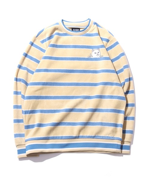 RIPNDIP(リップンディップ)の「RIPNDIP/リップンディップ Peek A Nerm Embroidered Brushed Fleece Crew Neck ボーダー クルーネックスウェット(スウェット・メンズ・ブルー・L/XL/M)」の18枚目の写真
