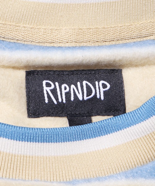 RIPNDIP(リップンディップ)の「RIPNDIP/リップンディップ Peek A Nerm Embroidered Brushed Fleece Crew Neck ボーダー クルーネックスウェット(スウェット・メンズ・ブルー・L/XL/M)」の10枚目の写真