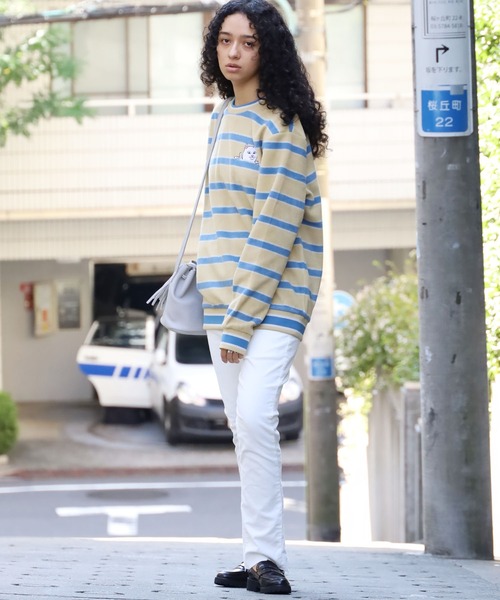 RIPNDIP(リップンディップ)の「RIPNDIP/リップンディップ Peek A Nerm Embroidered Brushed Fleece Crew Neck ボーダー クルーネックスウェット(スウェット・メンズ・ブルー・L/XL/M)」の19枚目の写真