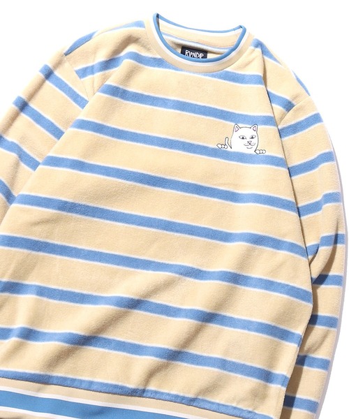RIPNDIP(リップンディップ)の「RIPNDIP/リップンディップ Peek A Nerm Embroidered Brushed Fleece Crew Neck ボーダー クルーネックスウェット(スウェット・メンズ・ブルー・L/XL/M)」の21枚目の写真
