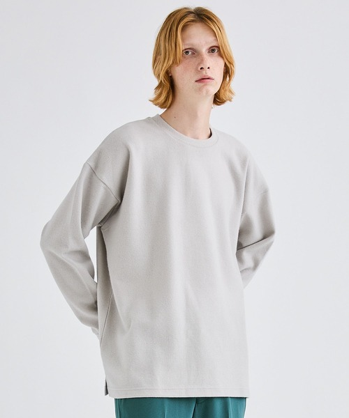 ATTACHMENT（アタッチメント）の「カシミアブレンド クルーネックプルオーバー/CASHMERE BREND CLOTH CREWNECK PULLOVER L/S（スウェット・メンズ・ブラック/ベージュ/オフホワイト・1/2/4/3）」の2枚目の写真