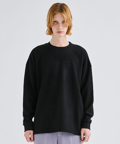 ATTACHMENT（アタッチメント）の「カシミアブレンド クルーネックプルオーバー/CASHMERE BREND CLOTH CREWNECK PULLOVER L/S（スウェット・メンズ・ブラック/ベージュ/オフホワイト・1/2/4/3）」の8枚目の写真