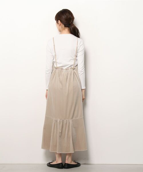 NANO universe（ナノユニバース）の「ベロアキャミワンピース（ワンピース・レディース・ベージュ/チャコール・38/36）」の18枚目の写真