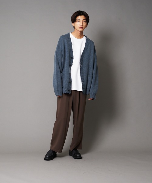 UNIIT(ユニット)の「【UNIIT/ユニット】ダメージニットルーズビッグシルエットカーディガン(カーディガン/ボレロ・メンズ・グリーン/杢グレー/ダークグリーン/ベージュ・MEDIUM/LARGE/SMALL)」の15枚目の写真