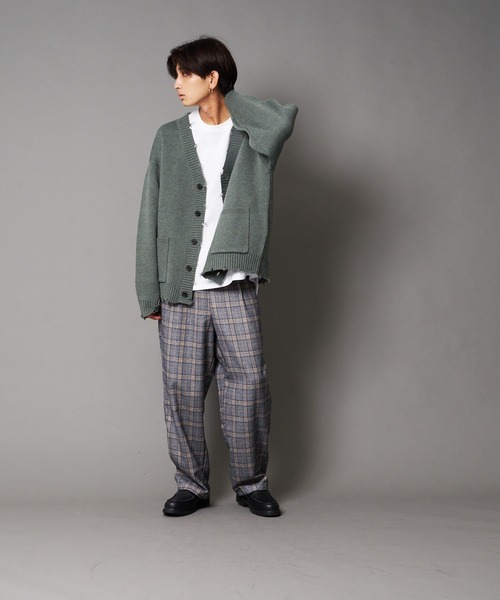 UNIIT(ユニット)の「【UNIIT/ユニット】ダメージニットルーズビッグシルエットカーディガン(カーディガン/ボレロ・メンズ・グリーン/杢グレー/ダークグリーン/ベージュ・MEDIUM/LARGE/SMALL)」の17枚目の写真
