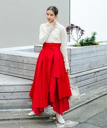 【emmi atelier】タフタプリーツコンビスカート