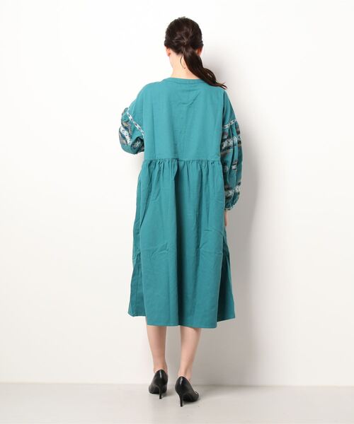 チャイハネ(チャイハネ)の「【チャイハネ】yul オルテガ柄刺繍ワンピース(ワンピース・レディース・ホワイト/ブラウン/グリーン・FREE)」の11枚目の写真