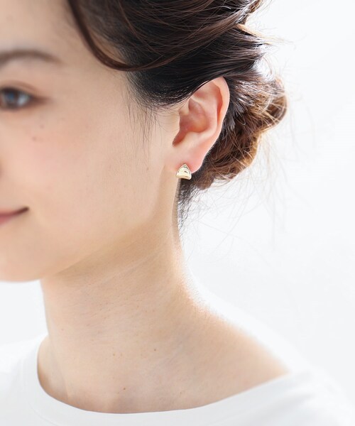 COCOSHNIK(ココシュニック)の「K10ホロウ フープピアス(ピアス(両耳用)・レディース・ホワイト系その他7・00)」の5枚目の写真