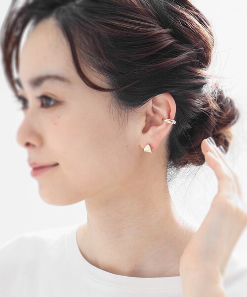COCOSHNIK(ココシュニック)の「K10ホロウ フープピアス(ピアス(両耳用)・レディース・ホワイト系その他7・00)」の9枚目の写真