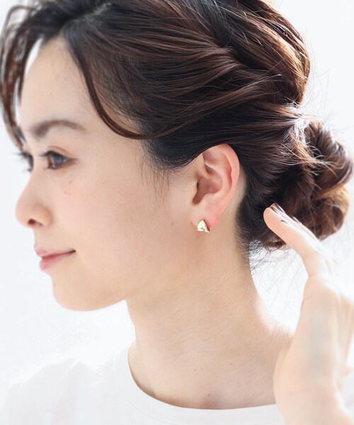 COCOSHNIK(ココシュニック)の「K10ホロウ フープピアス(ピアス(両耳用)・レディース・ホワイト系その他7・00)」の6枚目の写真