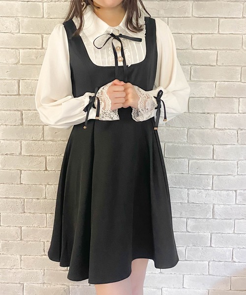 ワンピース Rojita ロジータ のワンピース ジャンスカライクビジュ釦ワンピース を購入できます Rojita ワンピース ドレスジャンスカライクビジュ釦ワンピース