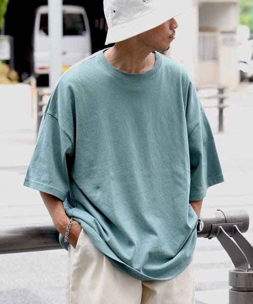 BACK NUMBER(バックナンバー)の「ヘビーな生地感【BACK NUMBER】スーパービッグシルエット無地Tシャツ(Tシャツ/カットソー・メンズ・ホワイト/ブラック/ベージュ/パープル/ネイビー/グレー/オリーブ/ピンク/ブルー/ケリー/ワイン/レンガ・S/L/M/XL)」の7枚目の写真