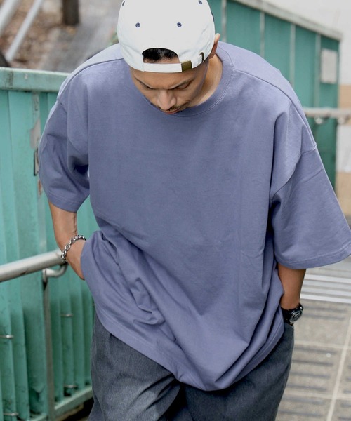 BACK NUMBER(バックナンバー)の「ヘビーな生地感【BACK NUMBER】スーパービッグシルエット無地Tシャツ(Tシャツ/カットソー・メンズ・ホワイト/ブラック/ベージュ/パープル/ネイビー/グレー/オリーブ/ピンク/ブルー/ケリー/ワイン/レンガ・S/L/M/XL)」の9枚目の写真