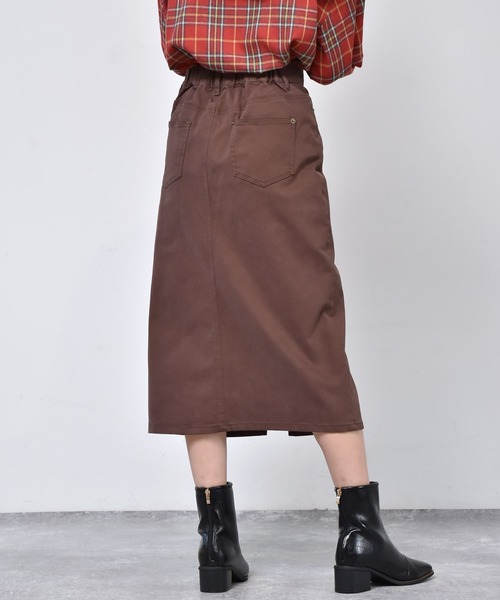 RETRO GIRL(レトロガール)の「ハイウエストナロースカート(スカート・レディース・ブラック/ブラウン系その他/ダークブラウン/オフホワイト・FREE)」の14枚目の写真