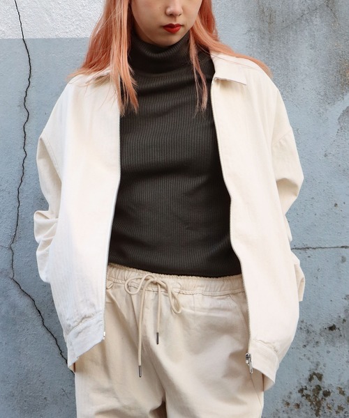 FIVE BROTHER(ファイブブラザー)の「FIVE BROTHER/ファイブブラザー HERRINGBONE ZIP WORK JACKET ジップジャケット ヘリンボーン ブルゾン(ブルゾン・メンズ・オリーブ/ホワイト・L/M)」の2枚目の写真