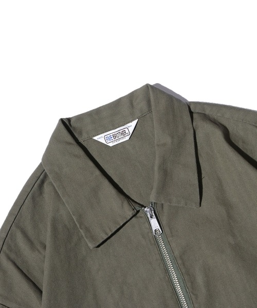 FIVE BROTHER(ファイブブラザー)の「FIVE BROTHER/ファイブブラザー HERRINGBONE ZIP WORK JACKET ジップジャケット ヘリンボーン ブルゾン(ブルゾン・メンズ・オリーブ/ホワイト・L/M)」の7枚目の写真