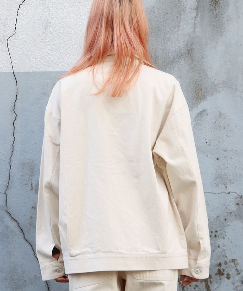 FIVE BROTHER(ファイブブラザー)の「FIVE BROTHER/ファイブブラザー HERRINGBONE ZIP WORK JACKET ジップジャケット ヘリンボーン ブルゾン(ブルゾン・メンズ・オリーブ/ホワイト・L/M)」の10枚目の写真