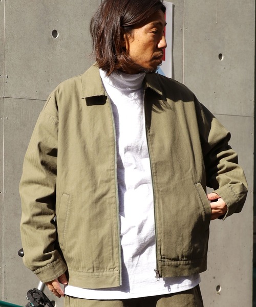 FIVE BROTHER(ファイブブラザー)の「FIVE BROTHER/ファイブブラザー HERRINGBONE ZIP WORK JACKET ジップジャケット ヘリンボーン ブルゾン(ブルゾン・メンズ・オリーブ/ホワイト・L/M)」の13枚目の写真
